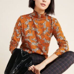 Anthropologie (Maeve) Knit Mock Neck Top Small Size